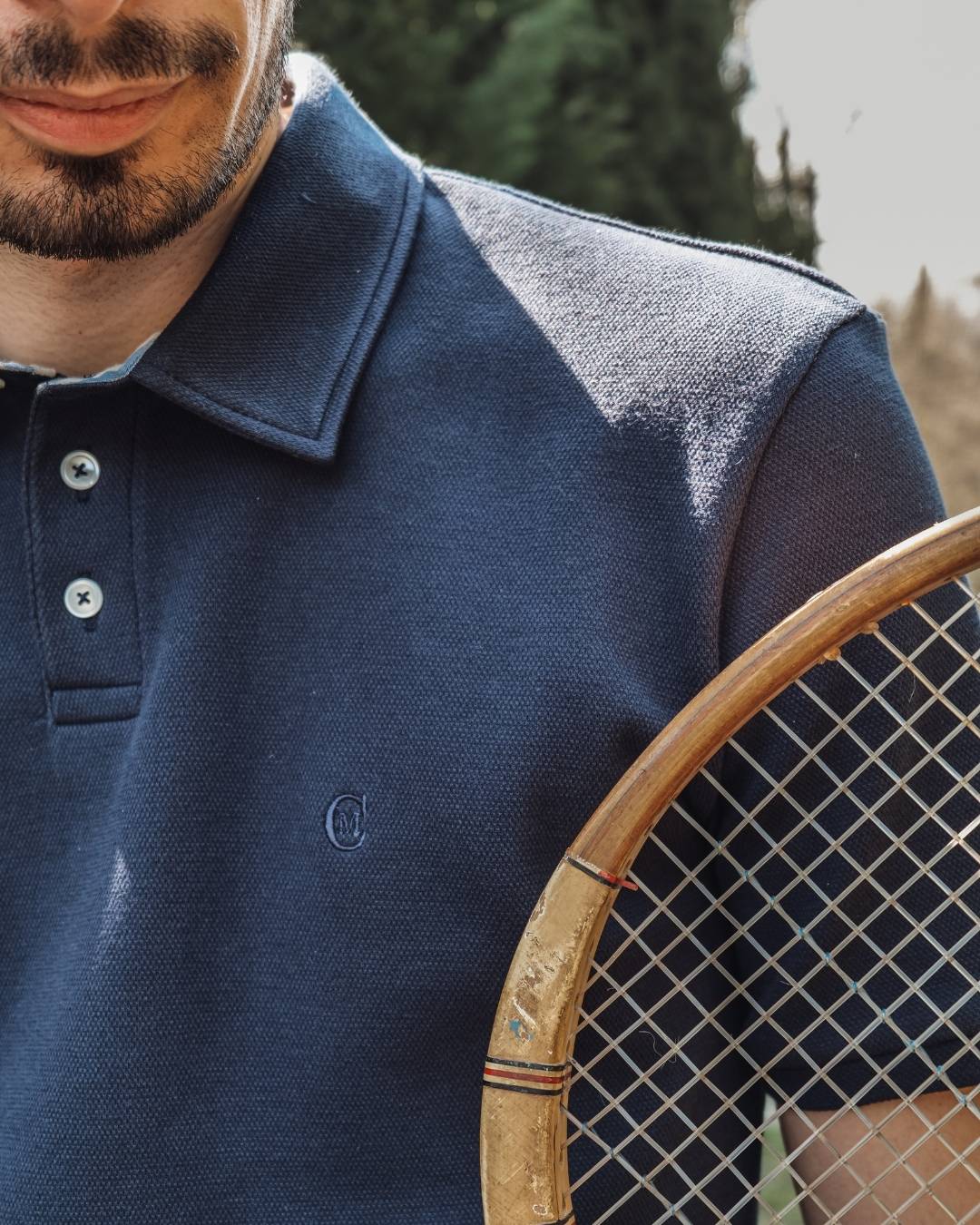 Polo bleu fabriqué en France