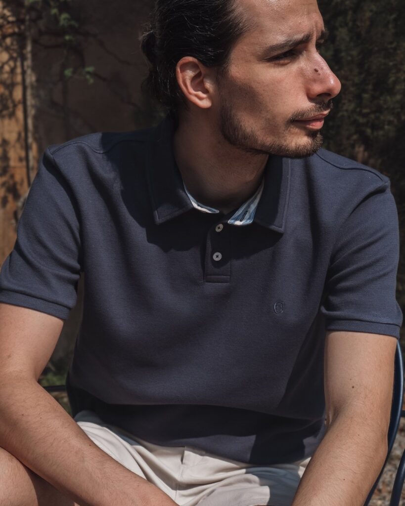 Polo bleu fabriqué en France