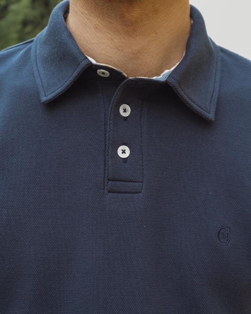 Polo bleu fabriqué en France