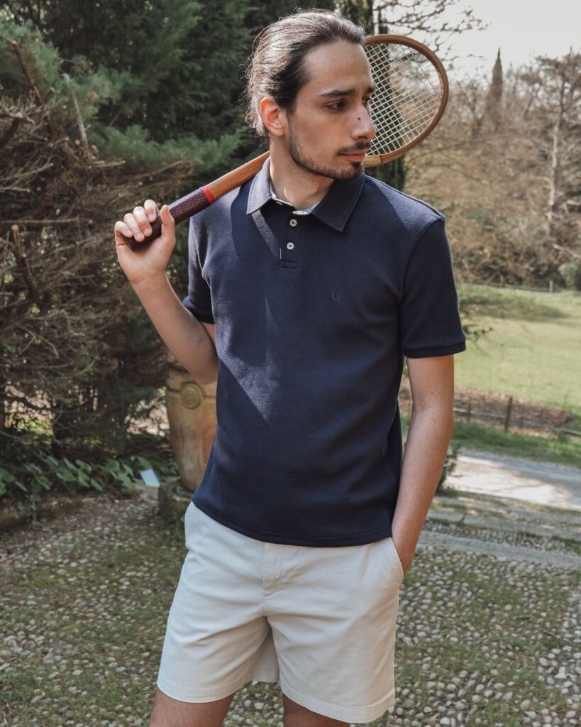 Polo bleu fabriqué en France