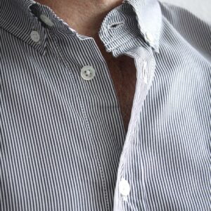 Chemise rayée bleue made in France