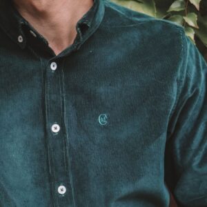 Chemise velours côtelé vert