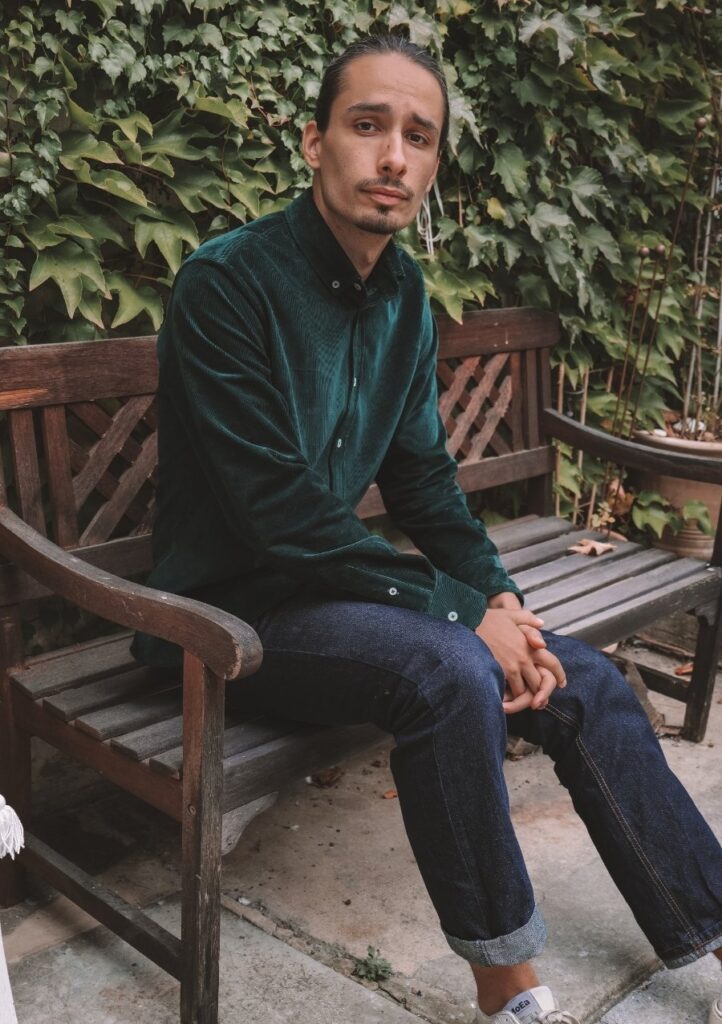 Chemise velours côtelé vert