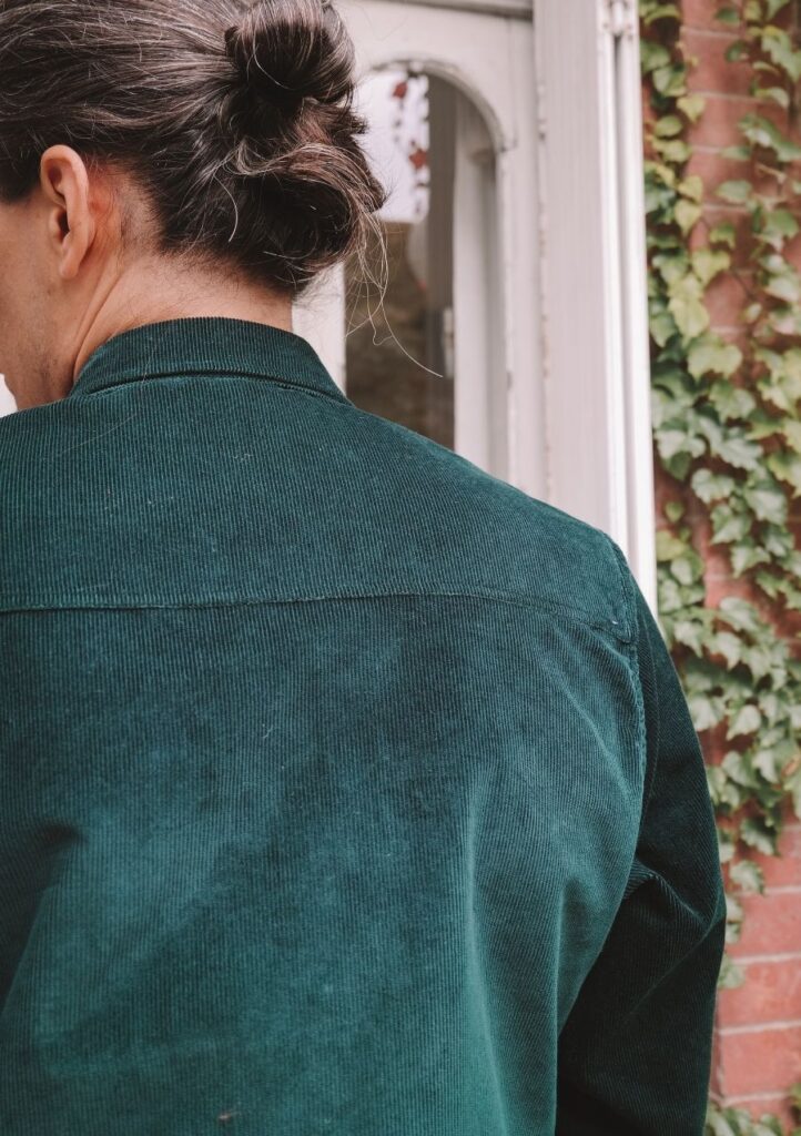 Chemise velours côtelé vert